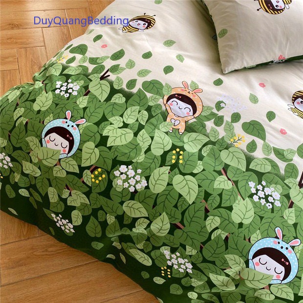 Cotton Poly Nhập Khẩu - Em Bé Lá Xanh SP001101