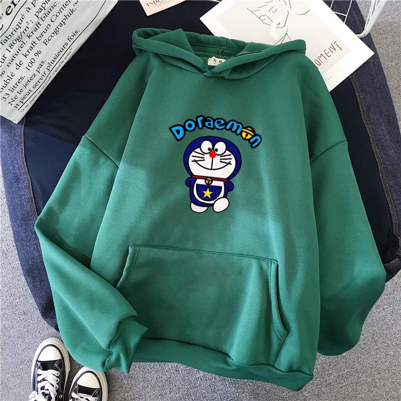 Áo Hoodie In Hình Doraemon Xinh Xắn Dành Cho Nữ