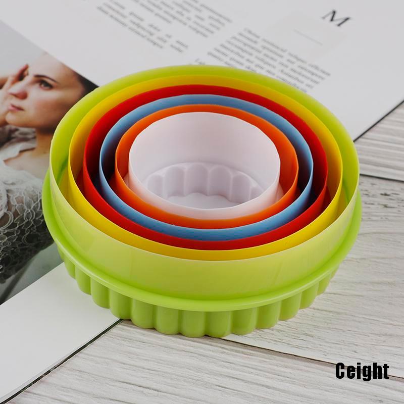 Set 6 Khuôn Cắt Bột Làm Bánh Bao Hình Tròn / Bông Hoa Tiện Dụng