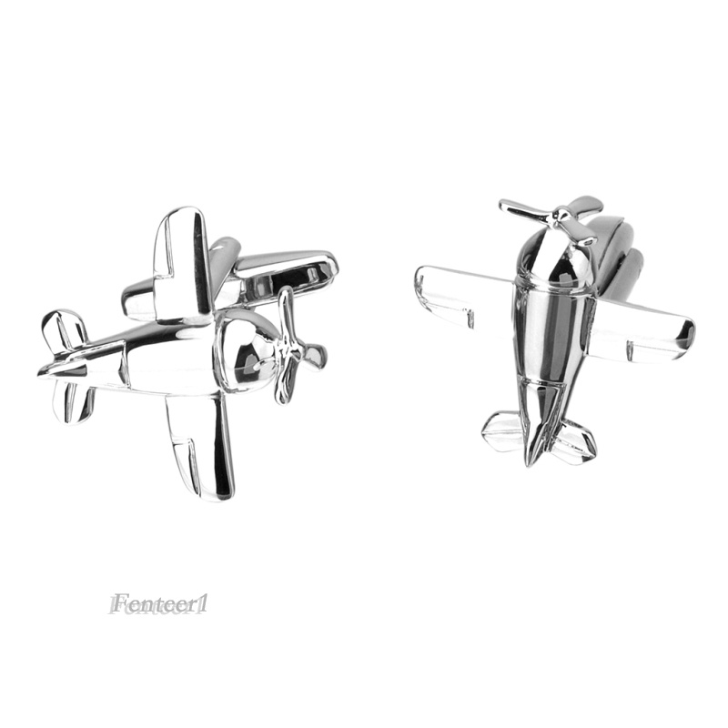 [Fenteer1] Khuy Măng Sét Tuxedo Bạc Đồng Hình Máy Bay Cho Nam