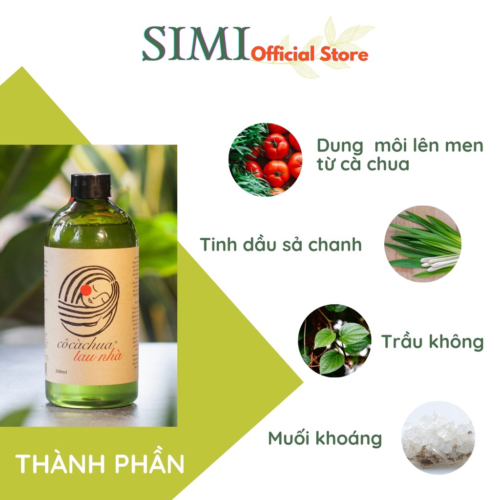 Nước lau sàn hữu cơ CÔ CÀ CHUA nước lau nhà sả chanh đuổi muỗi sát diệt khuẩn khử mùi chống côn trùng bếp gỗ gạch 500ml