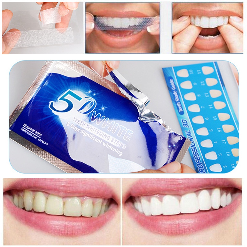 Miếng dán trắng răng HAMANI 5D White Teeth - An toàn, Không mòn răng, Giúp răng chắc khoẻ