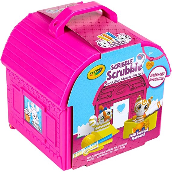 Đồ chơi trang trí tô tượng thú cưng cho bé yêu Crayola Scribble Scrubbie Pets, Backyard Playset, Color & Wash Creative