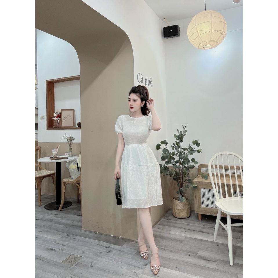 Váy xốp siêu xinh đầm dáng suông rộng maxi chít eo xòe mát mẻ tưới trẻ -Minxy shop