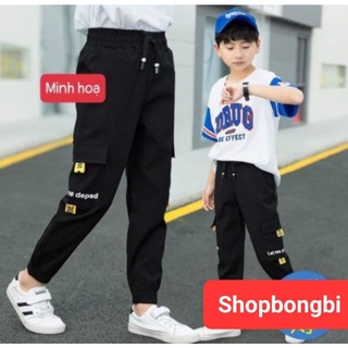 Quần túi hộp bé trai size đại chất thun da cá dày dặn