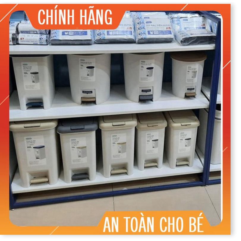 Thùng rác 20l có kèm ruột- đạp chữ nhật Inochi (tiêu chuẩn Nhật Bản)