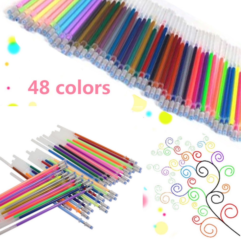 Set 48 ruột bút bi nhiều màu ngòi 0.8mm