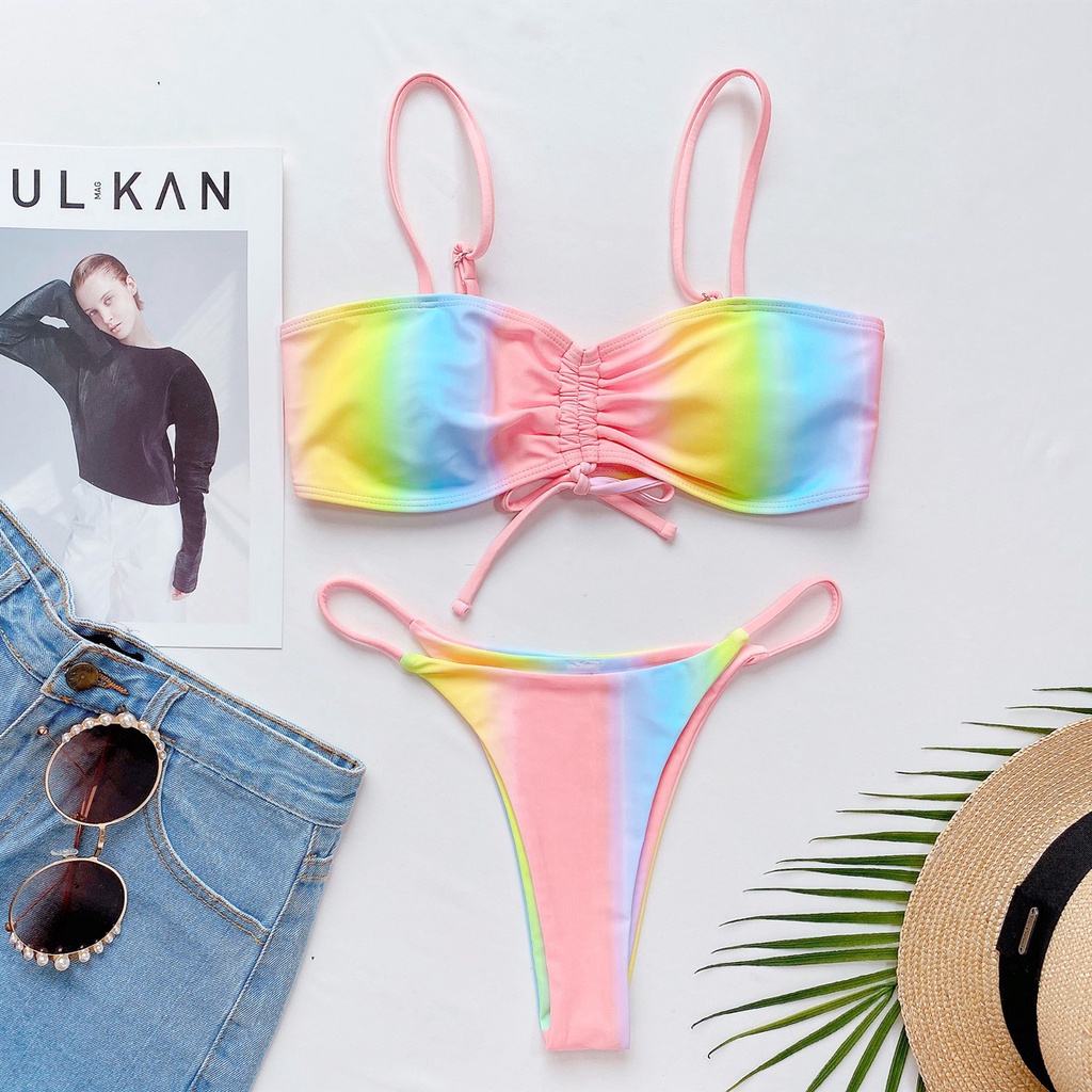 Bikini Hai Mảnh Màu Cầu Vồng Gợi Cảm Cho Nữ | BigBuy360 - bigbuy360.vn