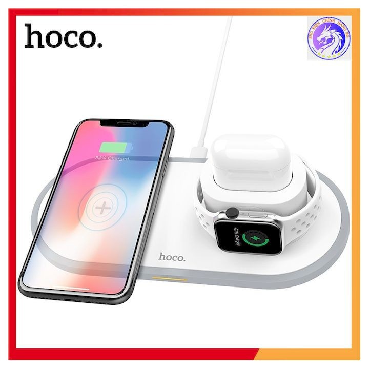 Đế Sạc Không Dây Hoco CW21 3 in 1 Chính Hãng smartphone&amp; Apple Watch &amp; Airpod