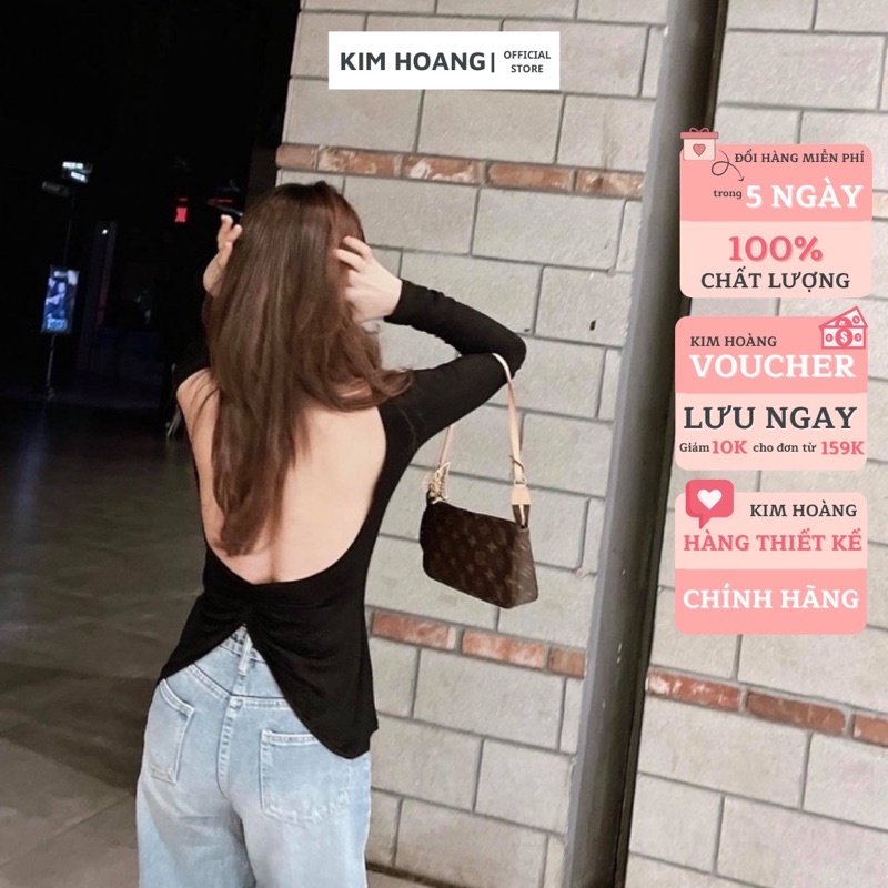 Áo Thun Tăm Hở Lưng Dài Tay Ôm Body