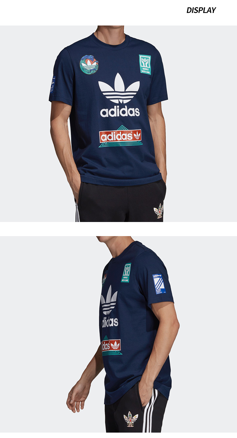 Adidas Classic Series Summer Casual Navy T-shirt Loose Home Short Sleeve  DV2072