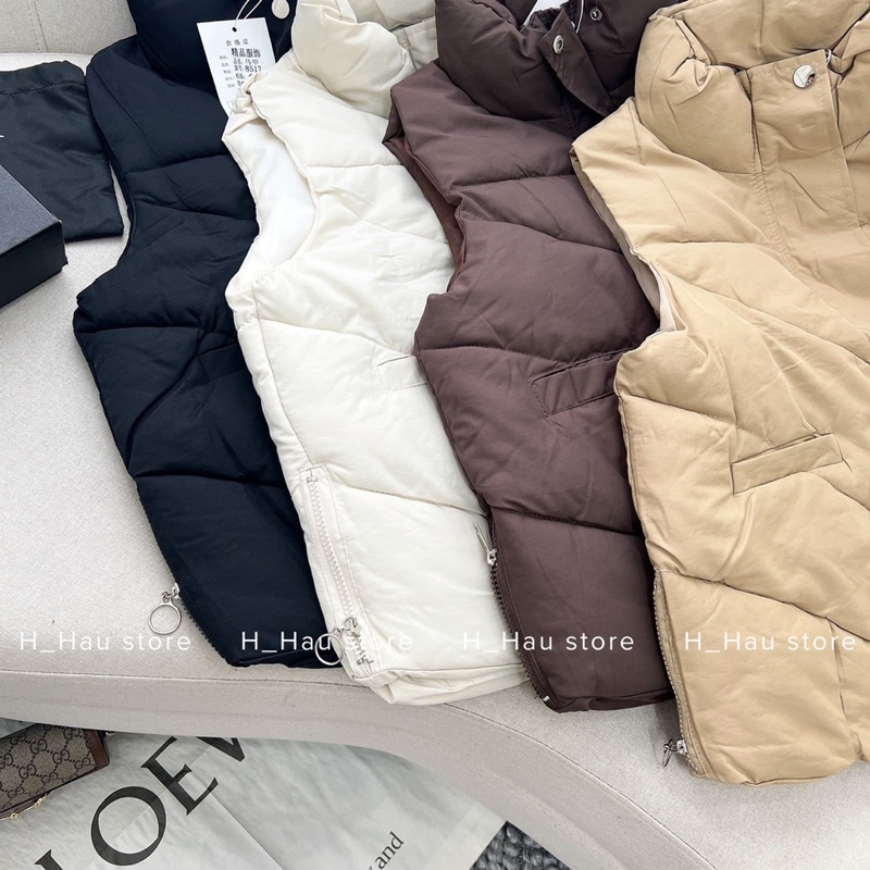 Áo phao gile khoá hông