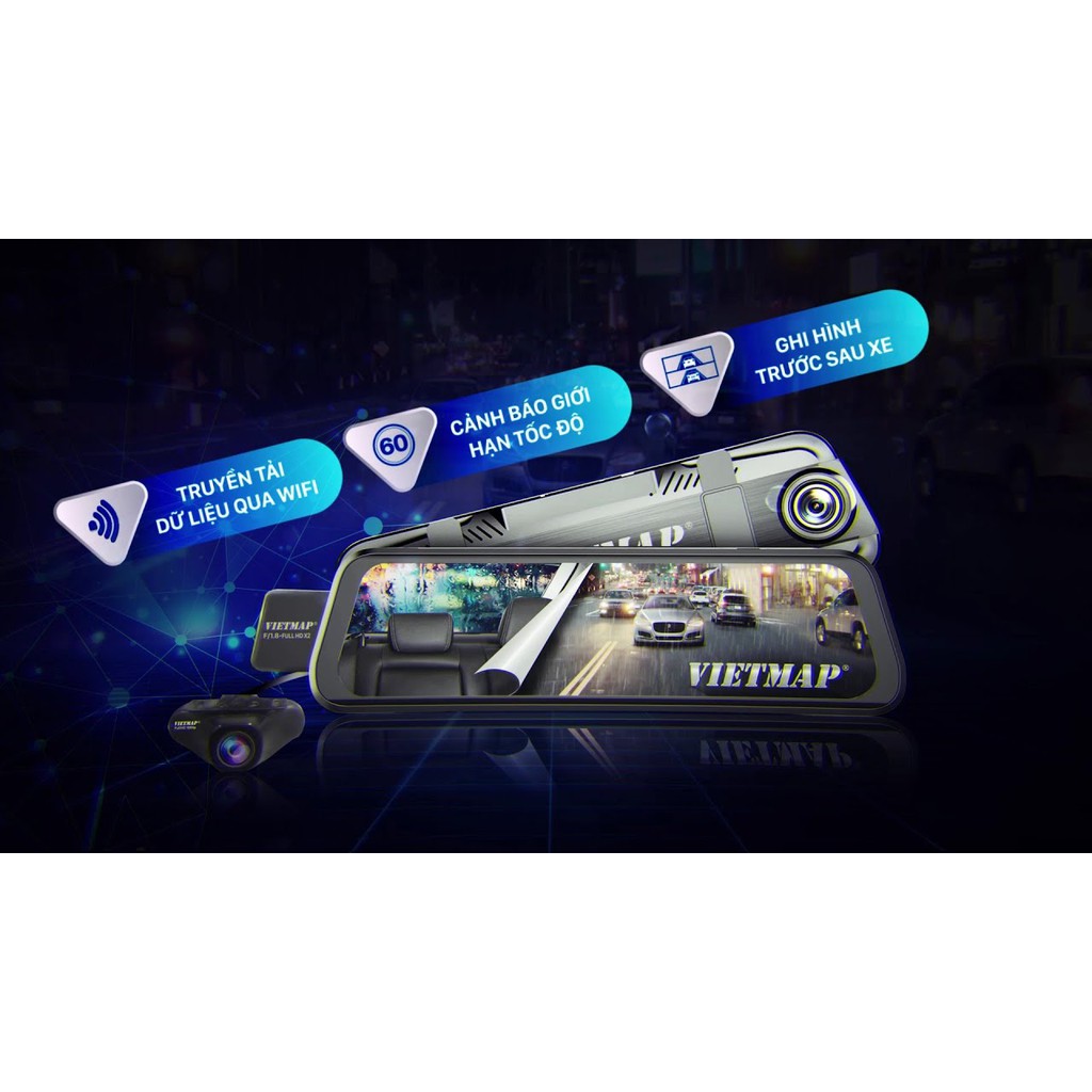 Camera hành trình Vietmap G39 màn hình gương điện tử thông minh kiêm gương chiếu hậu