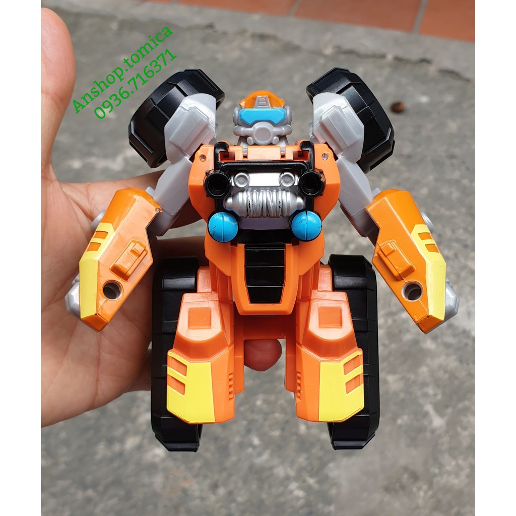 Robot Biến Hình Xe Đua Màu Cam 1 Bước Cho Bé