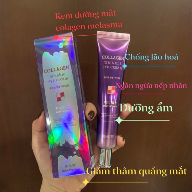 Kem dưỡng mắt xóa thâm 3D Collagen Wrinkle Eye Cream Melasma-x Beaute