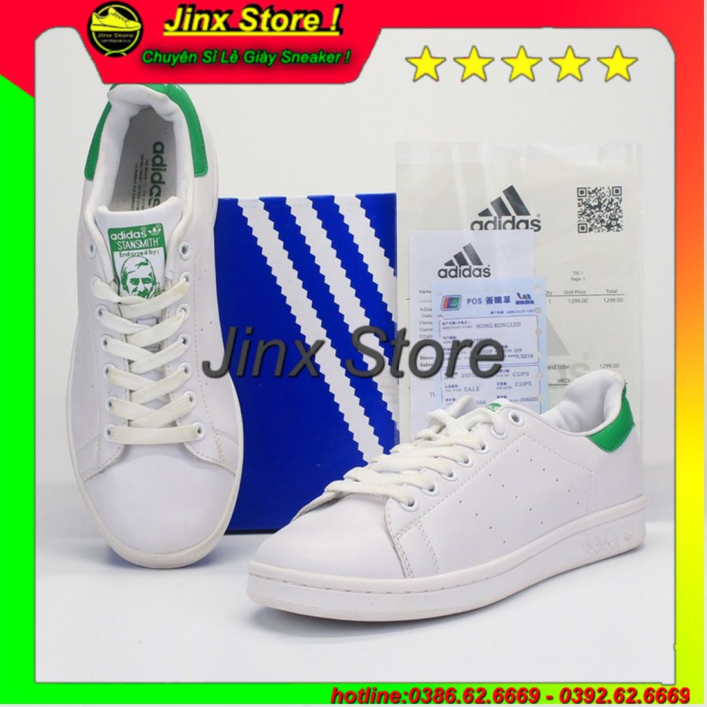 Giày thể thao sneaker🔥 stan smith màu trắng gót xanh 🔥full size, full bill box hàng 1:1