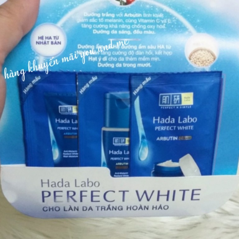 Bộ 3 gói mẫu dùng thử dưỡng trắng da Hada Labo