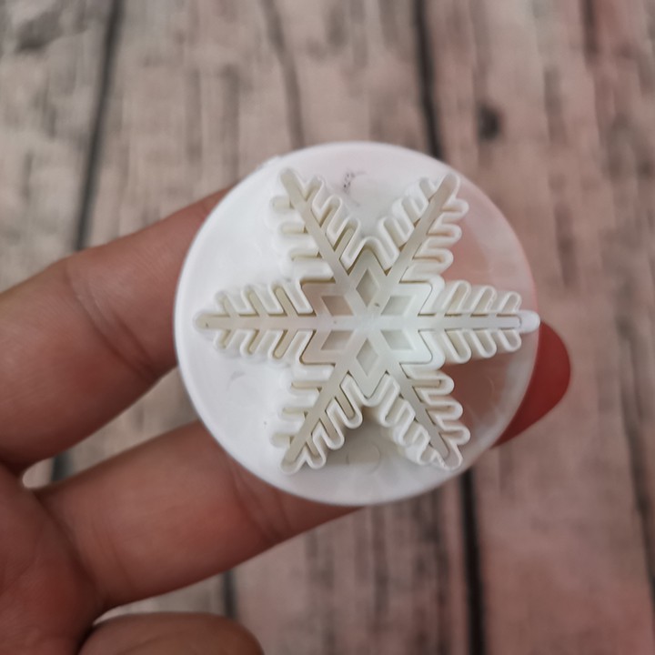 HCM - Bộ 3 khuôn cutter hình Hoa bông tuyết 6 cạnh CA17 làm bánh quy, nhấn fondant