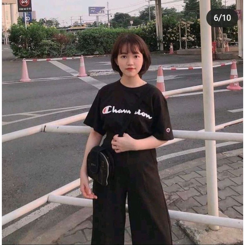 [Rẻ Vô Địch] Áo Cotton Tay Lỡ Unisex -- Áo Cham Thêu(Ảnh Thật)