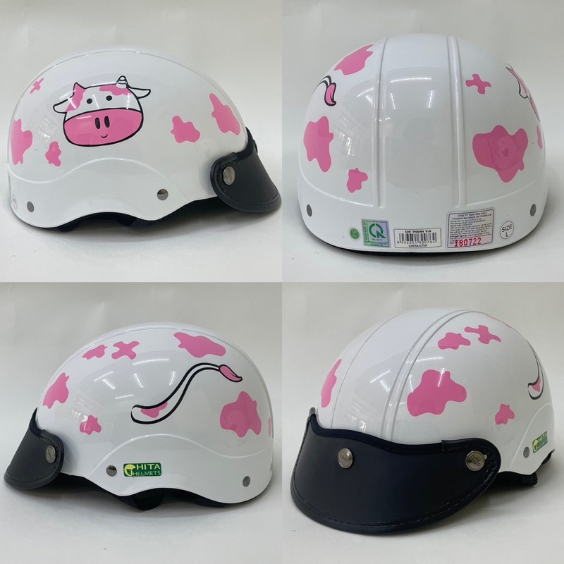 Mũ Bảo Hiểm 1/2 Đầu CHITA HELMETS CT31 Tem Bò Sữa