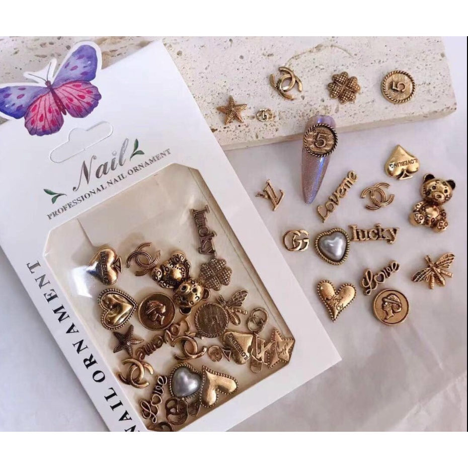 Set charm trang trí nail mã mới