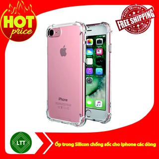 Ốp silicon trong suốt chống sốc cho iphone các loại