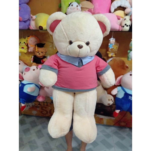 Gấu Bông Teddy Khổ Vải 1m2 Cao 1m mặc áo sơ mi