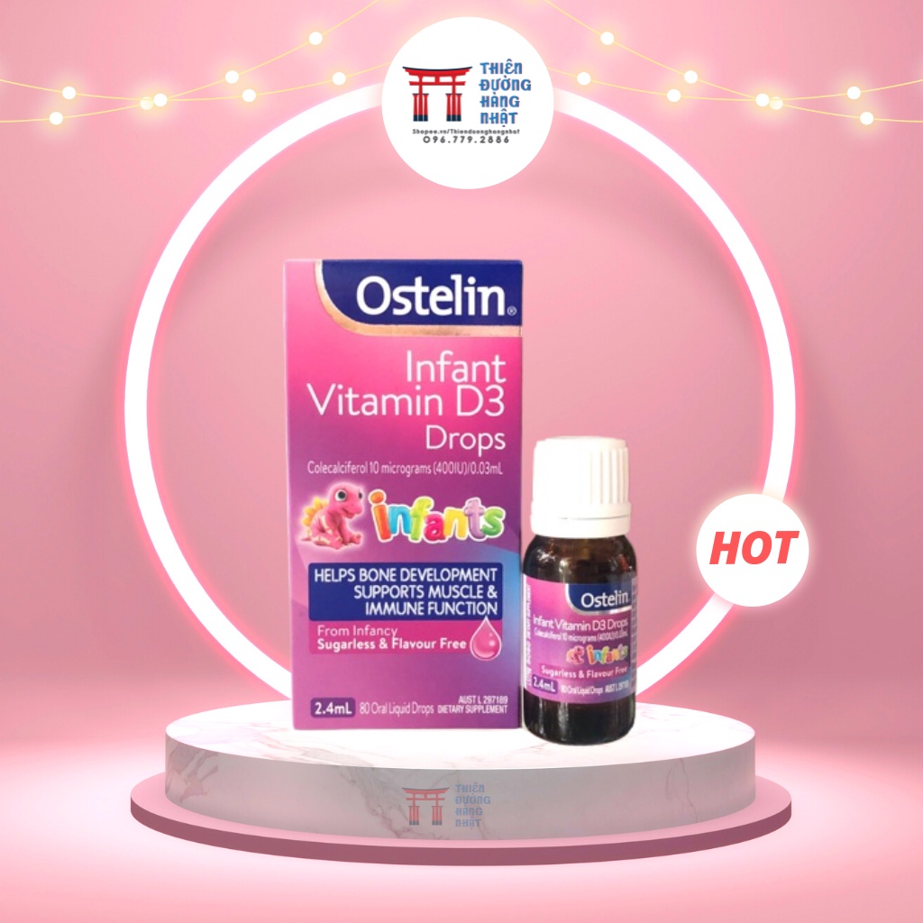Ostelin Vitamin D3 Drops và Liquid Úc dạng nhỏ giọt 2.4ml cho bé [02/2025]