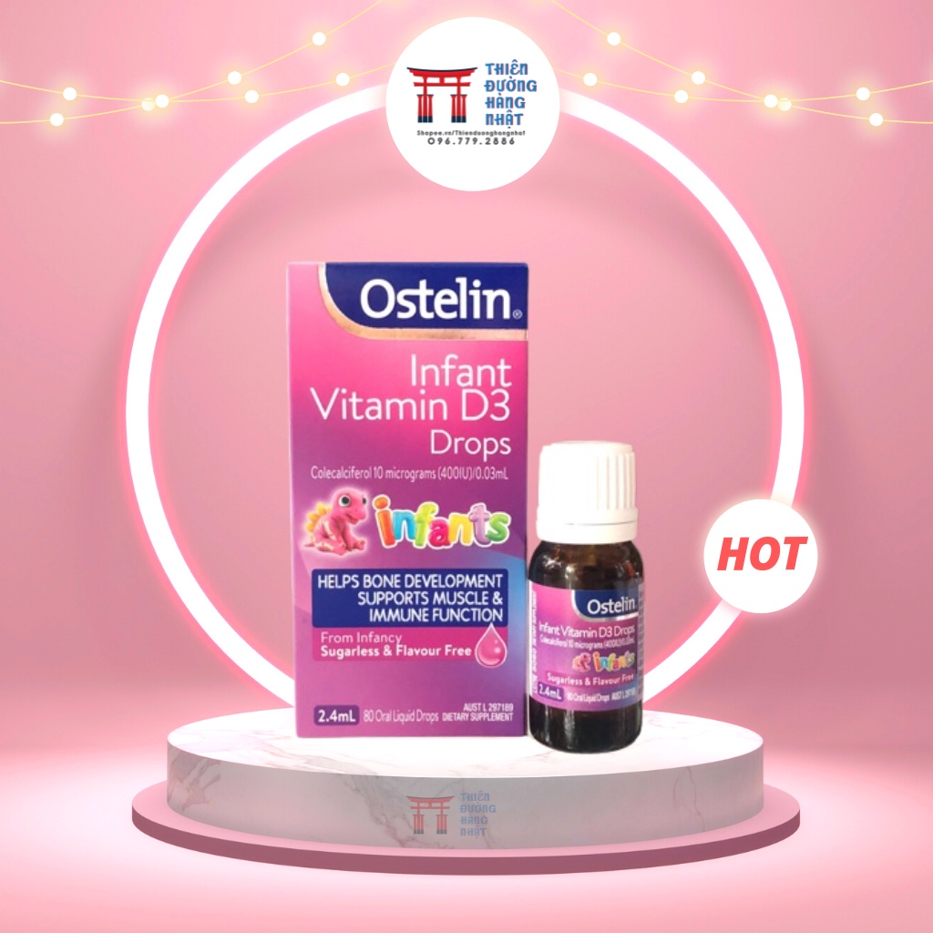 Ostelin Vitamin D3 Drops và Liquid Úc dạng nhỏ giọt 2.4ml cho bé