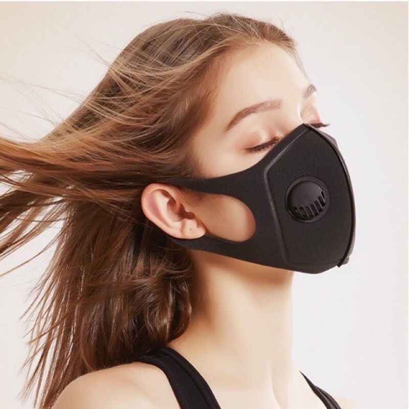 Combo 5 khẩu trang Pitta Mask có van thở thoáng khí, có thể Giặt được màu Đen