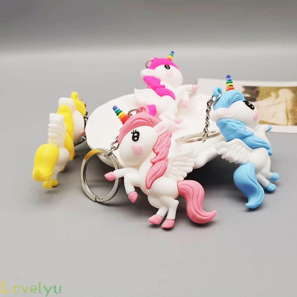 Móc khóa 3D hình Unicorn cầu vồng thích hợp làm quà tặng