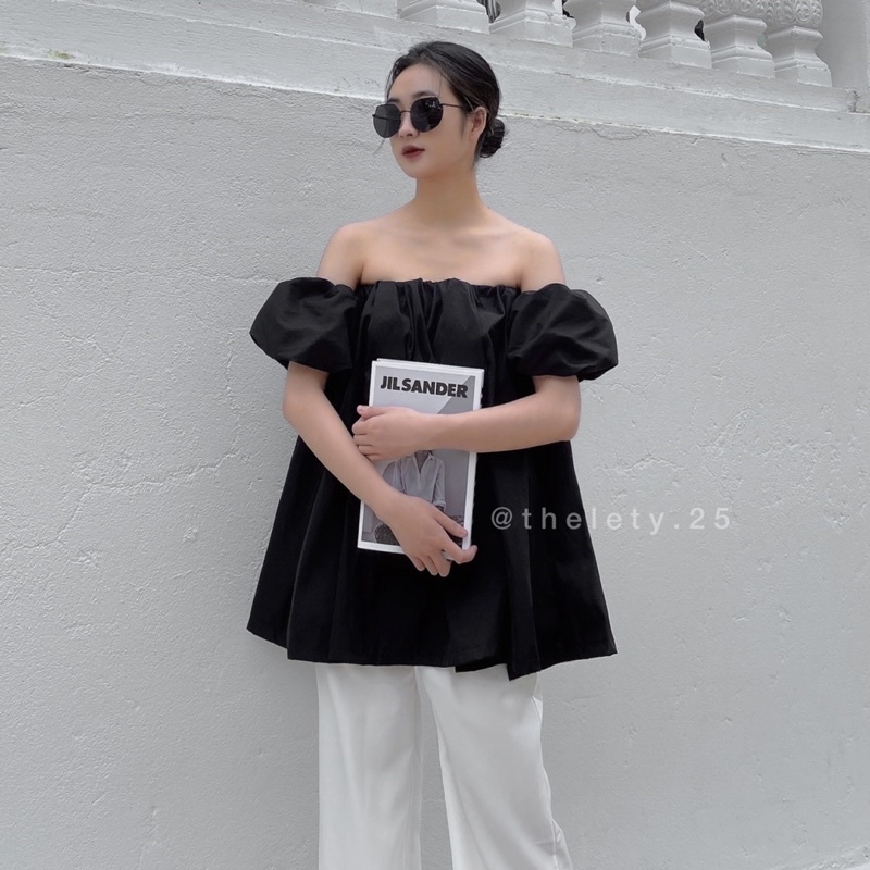 [Mã SKAMFSW175 giảm 10K đơn 50K] Áo Trễ Vai Tay Bồng BEARY OFF - THELETY.25