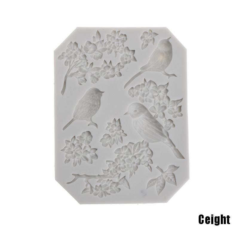 Khuôn silicone làm bánh hình chú chim và hoa đáng yêu