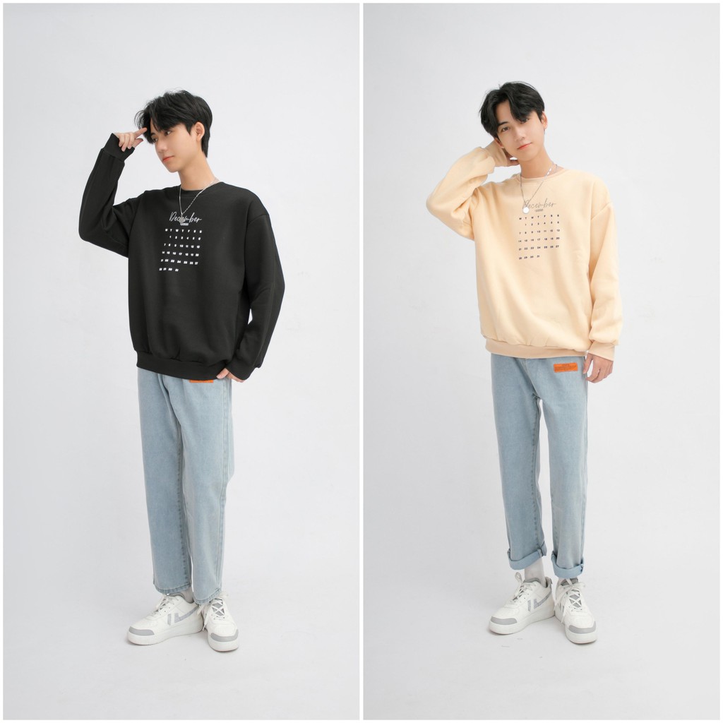 Áo Nỉ Sweater Nam Dài Tay MANDO Chất Nỉ Bông Cao Cấp Form Rộng  Họa Tiết In Lịch Basic Unisex Thời Trang Hàn Quốc NDN052 | BigBuy360 - bigbuy360.vn