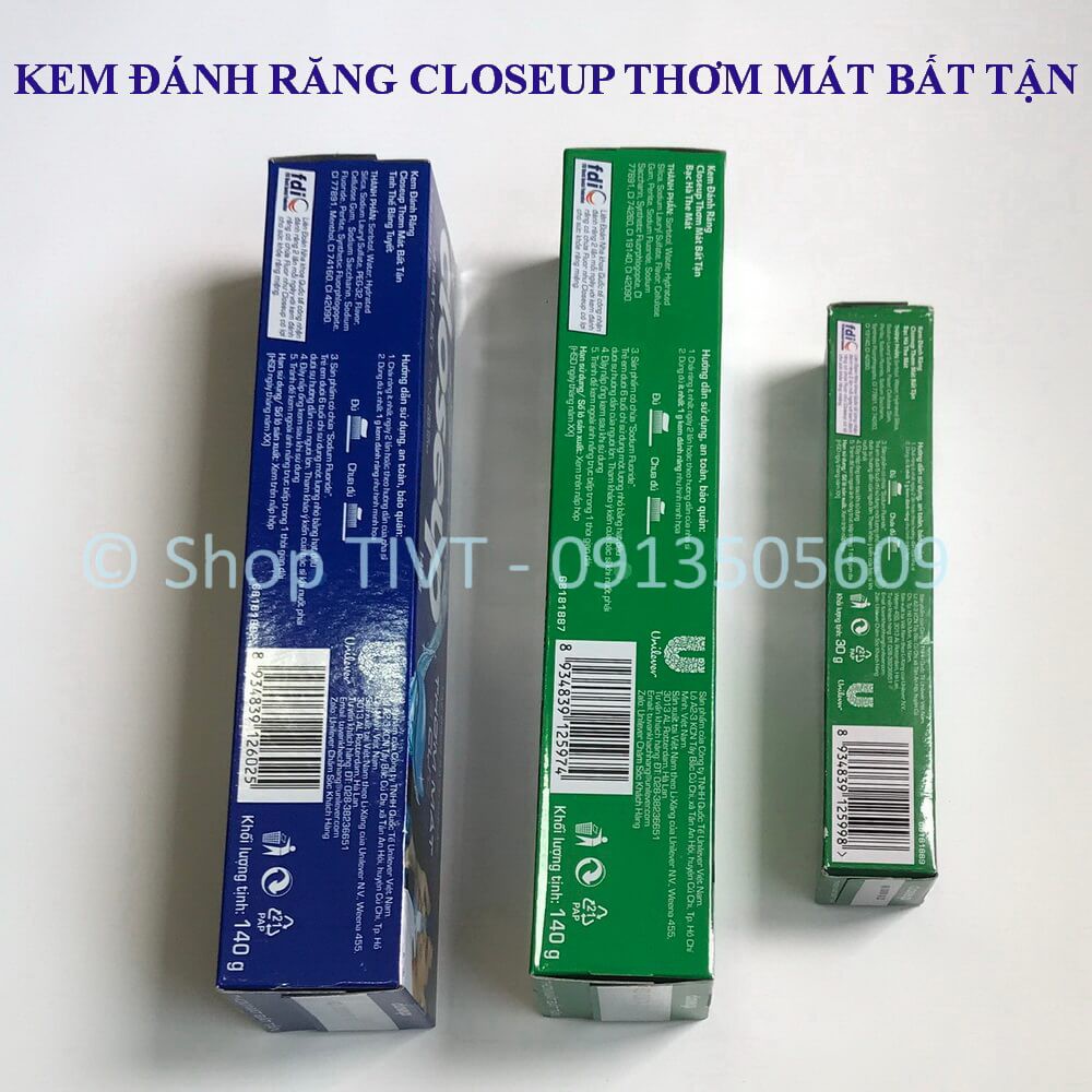 Closeup thơm mát 3 cực hương bạc hà thơm mát bất tận, sảng khoái cả ngày, loại bỏ, ngăn vi khuẩn gây mùi hôi miệng-TVT