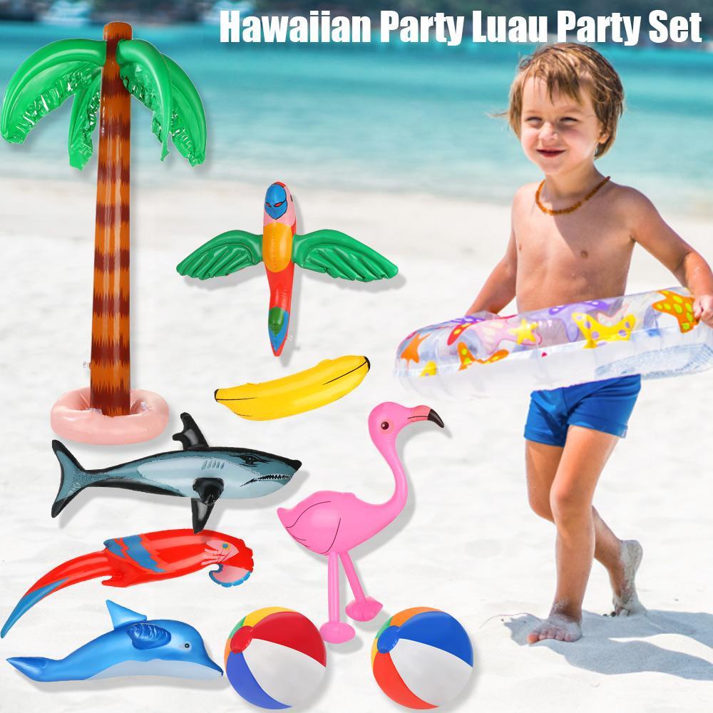 RAINBOW Bộ 12 Quả Bóng Trang Trí Tiệc Phong Cách Hawaiian