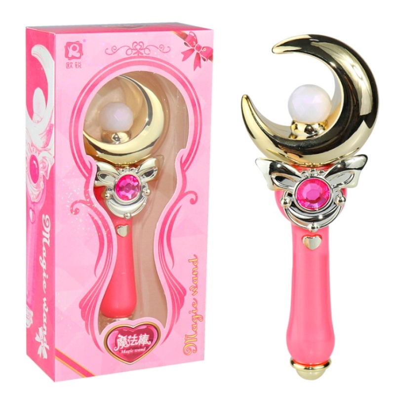 Sailor MOON Magic Wand Stick Rob Cosplay Nhiều Âm thanh & Đèn 19cm