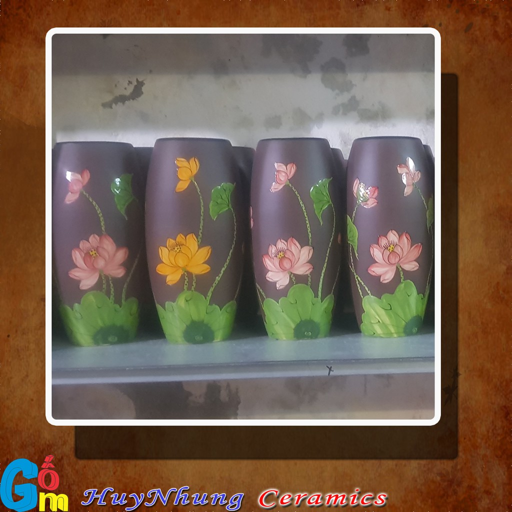 Bình Cắm Hoa Gốm Bát Tràng - FREESHIP từ 5 sản phẩm - dung làm bình hoa để bàn đẹp,bình gốm cắm hoa kích thước 23cm-27cm