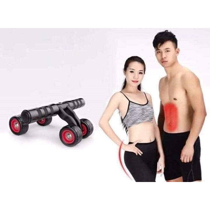 Con Lăn Tập Bụng 4 Bánh Đa Năng-Dụng Cụ Tập Cơ Bụng Cho Nam và Nữ