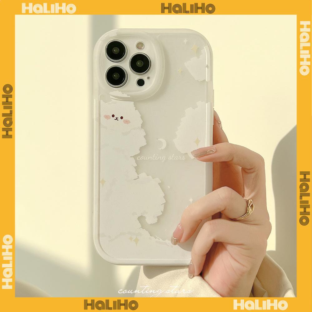 iPhone Case Clear Case Frosted Soft Thick TPU Airbag Shockproof Full Coverage Protection Camera Clouds Bear Cute For iPhone 13 Pro Max iPhone 12 Pro Max iPhone 11 iPhone 7 Plus