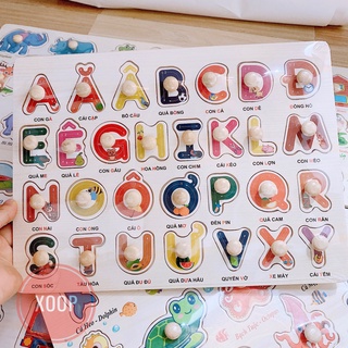 Bảng Lắp Ghép Bằng Gỗ In Chữ Cho Bé Học Tập Phát Triển Trí Tuệ (SP001221 ) Shop Yến Shop Kidss