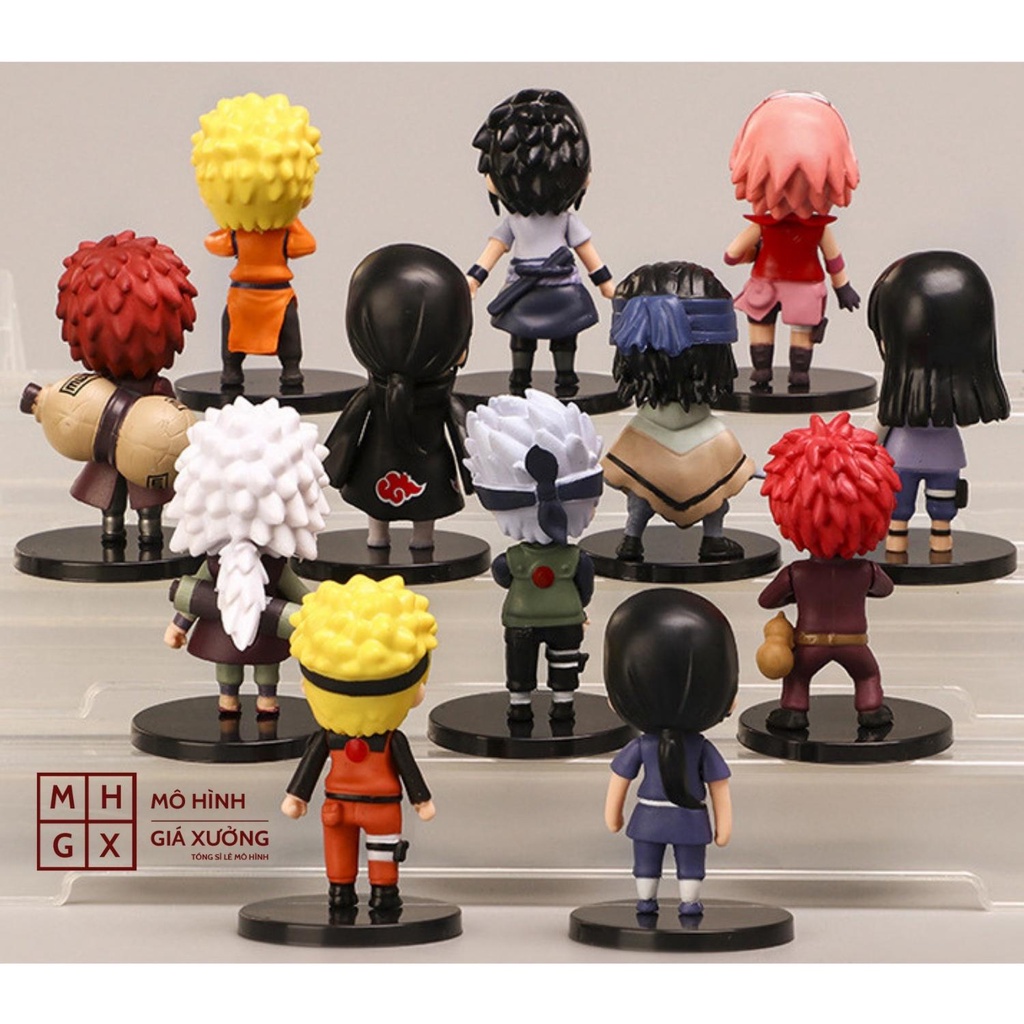 Mô hình Naruto chibi bán lẻ 12 nhân vật Naruto Sasuke Sakura Gaara Itachi Kakashi Hinata Jiraira ... Figure Anime Naruto