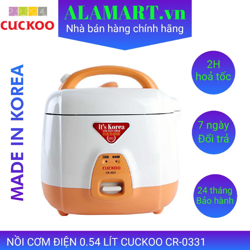 NỒI CƠM ĐIỆN 0.54 LÍT CUCKOO CR-0331 nhập khẩu Hàn Quốc dùng gia đình 1 - 2 người ăn nấu 0.3kg gạo