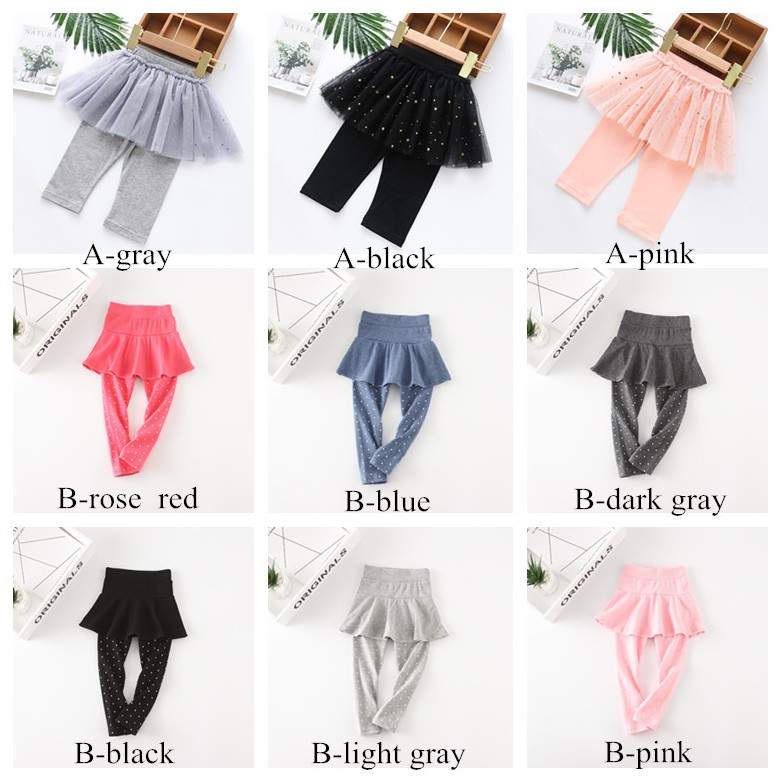 Quần legging phối váy lưới xinh xắn đáng yêu cho bé gái