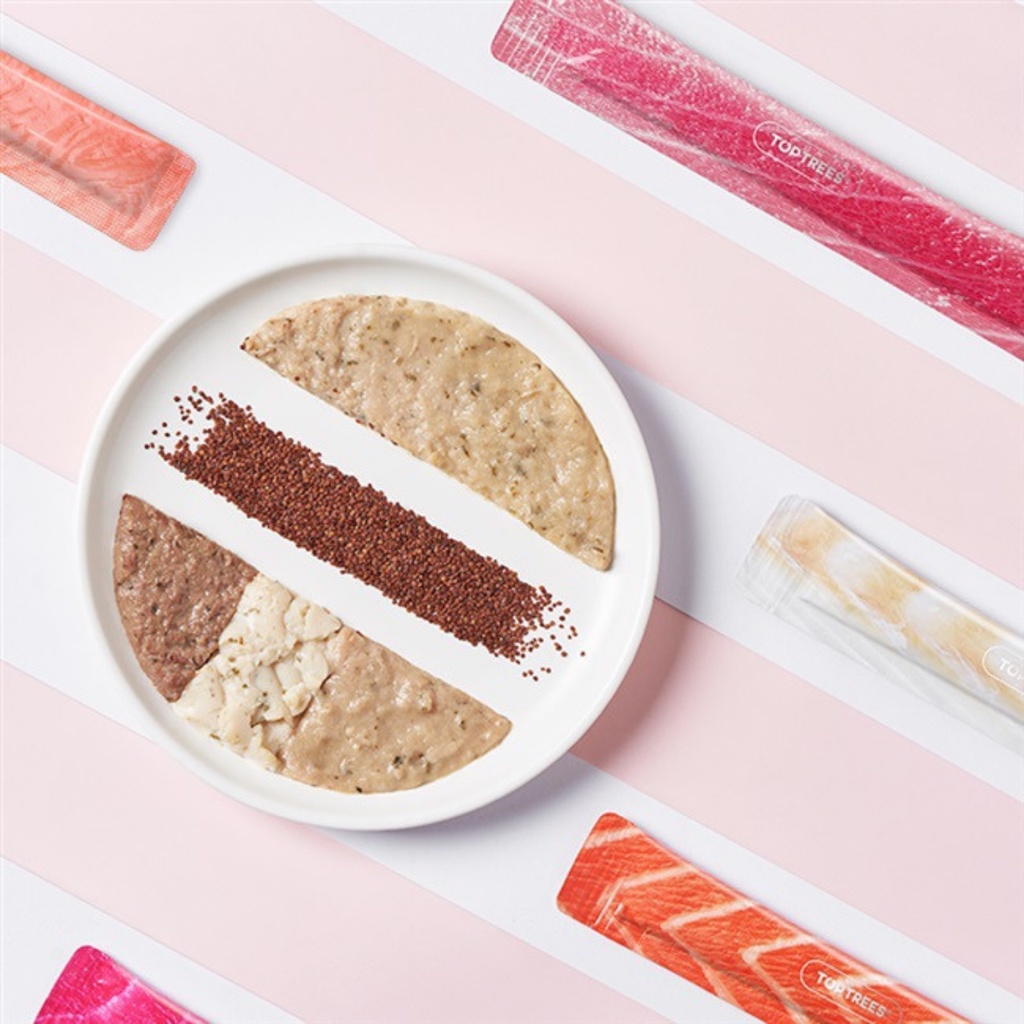 SÚP THƯỞNG TOPTREES CHO MÈO CÁ NGỪ THỊT GÀ CÁ TUYẾT CÁ HỒI GÓI 12g * 4 THANH