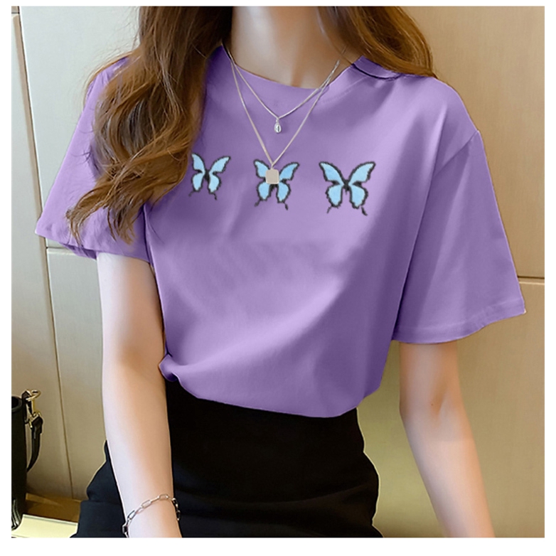 NRVP Áo thun ngắn tay dáng rộng in hình vui nhộn thời trang mùa hè 2020 cho nữ