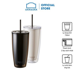 Ly nhựa 2 lớp Lock&Lock kèm ống hút 750ml HAP507