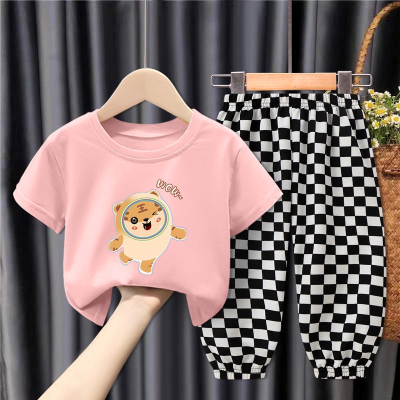 Bộ Quần Áo Thun Ngắn Tay Thời Trang Mùa Hè Năng Động Dành Cho Trẻ