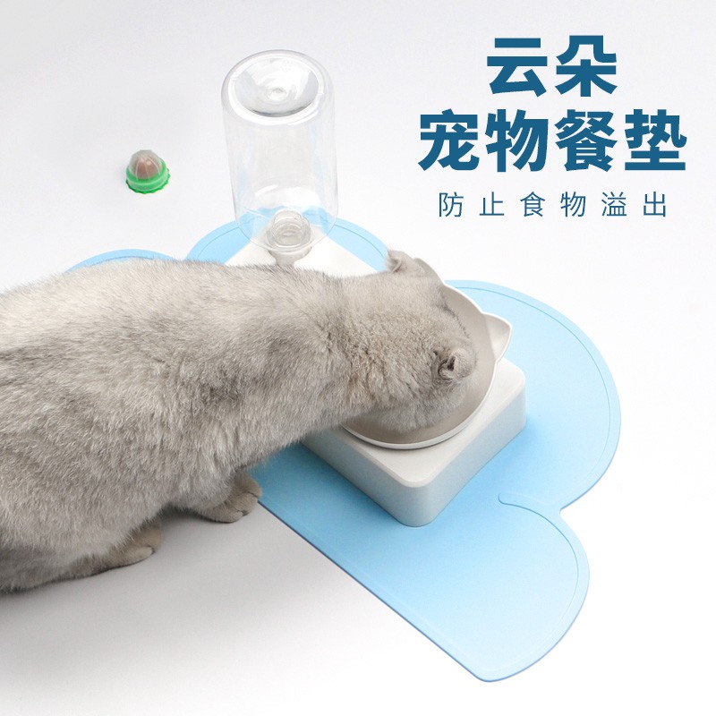 Pet placemat mây silicone vật nuôi mèo và chó bát mat placemat tấm lót chân chống trượt và không thấm nước dễ