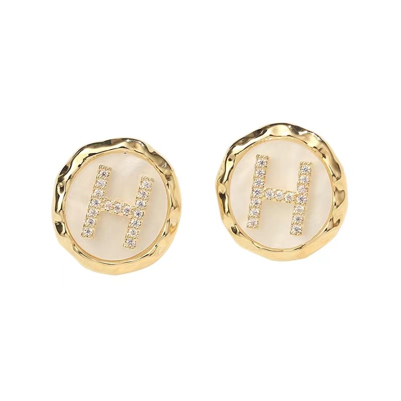 Bông Tai Mạ Bạc 925 Hình Tròn Phối Hai Màu Đen Trắng Thời Trang 2022